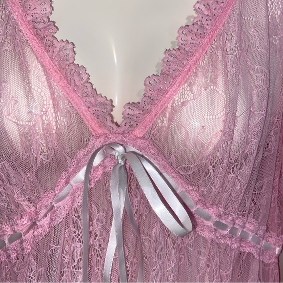 Dolls Kill Sugar Thrillz Dress Size Medium Real Divinity Pink Lace Babydoll - Picture 8 of 14